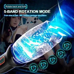 Автоматичний мастурбатор з ротацією Intense Warrior 360 Чорний K000898 - мініатюра 5