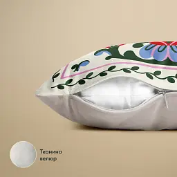 Подушка велюрова «Світове дерево» молочна - мініатюра 5