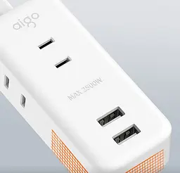 Подовжувач фільтр Aigo Power Strip (3 розетки та 2 USB) 1 m AC0320 - мініатюра 5