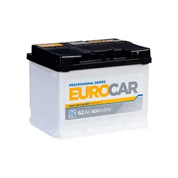 Акумулятор автомобільний EUROCAR 6СТ-62АЗ (0) (-/+) (L2) 600А12V (E)