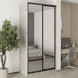 Шафа-купе дводверна MebelStar Уні BG 2 Дзеркала 120x60x240 см Бетон (MBS-10558)