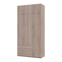 Розпашна Шафа для одягу Doros Лукас Дуб Сонома 3ДСП 120х50х240 (80737799) - мініатюра 2
