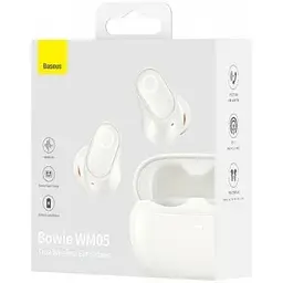 Навушники Baseus Bowie True Wireless Earphones WM05 NGTW200002 білі - мініатюра 3
