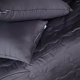 Літній постільний комплект MirSon Line Satin Premium Iron grey Creamy Silk King Size (2200010983760) - мініатюра 3