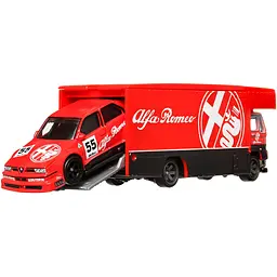 Колекційна модель машинки Hot Wheels Car Culture Alfa Romeo 155 V6 та транспортера Fleet Flyer (FLF56/HKF42) - мініатюра 3