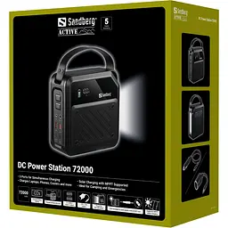 УМБ Sandberg 72000mAh 268W, DC9,6–12,6v, 2xUSB-A, 2xUSB-C 100w In/Out, LMFP, ліхтарик 6Вт - мініатюра 7