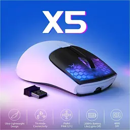 Миша Attack Shark X5 Wireless White/Black (AS-6922456700225-WB) [159859] - мініатюра 2