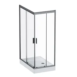 Душова кабіна AM.PM Gem Square Slide 120x80 см прозоре скло black matt W90UG-403-120280-BT - мініатюра 2