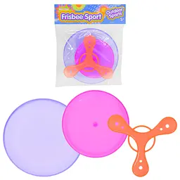 Набір літаючих дисків та бумерангу Frisbee Sport, 3 предмети (1598-2 (08D-M4))