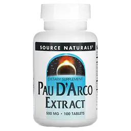 По д'арко, Pau D'Arco, 500 мг, 100 таблеток Source Naturals vit0002754