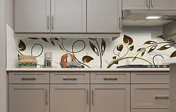 Кухонний фартух Гілки лавра Завитки вінілові для кухні 65х250 см Рослини Бежевий Happy Pocket Z184558 - мініатюра 2