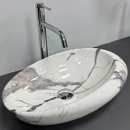Умивальник VBI Vicenza sand glossy накладний VBI-014803, Мрамор - мініатюра 4