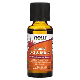 Вітаміни та мінерали NOW Liquid D3 & MK-7, 30 мл