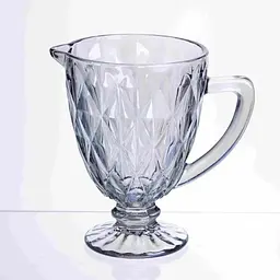 Глечик для напоїв Yiwu скляний HP-19-273 Diamond Blue 1л тонований з алмазним огранюванням синій