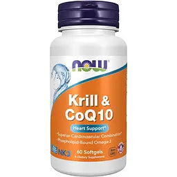 Криль та CoQ10 Now Foods 60 м'яких капсул