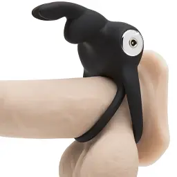 Ерекційне кільце Happy Rabbit Black 8.9 см (чорний) - мініатюра 4