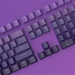 Набір кейкапів PBT Purple Gradient (130+) / фіолетовий OEM-комплект для ANSI / ISO клавіатур, Фіолетовий - мініатюра 4