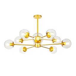 Сучасна підвісна люстра Levistella 7526033-10 GD+CL золото з прозорими плафонами на 10 ламп - мініатюра 2
