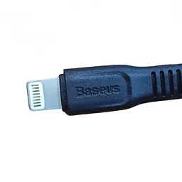 Кабель для заряджання чорний Baseus Flat Lightning Cable Fast Data Sync Charging 0.25м CALZY-A01 - мініатюра 2