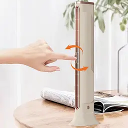 Настільний вентилятор F3 Tower Fan 3 speeds with battery 1200 mAh Biege - мініатюра 2