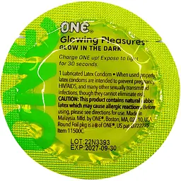 Презерватив One Glowing Pleasure світиться у темряві 1 шт. (ROZ6400229467) - мініатюра 8