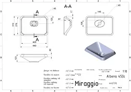 Умивальник Miraggio ALBENA (0000155) Miramarble, Глянцевий, Врізний, Білий - мініатюра 2