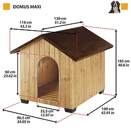 Будиночок для собак Ferplast Kennel Domus Maxi 107,5×130×103 см 87008000 - мініатюра 2