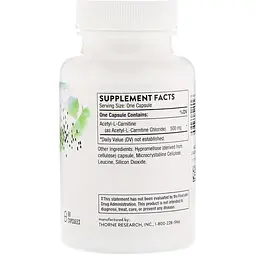 Ацетил-L-карнітин Thorne Research Acetyl-L-Carnitine 60 капсул - мініатюра 2