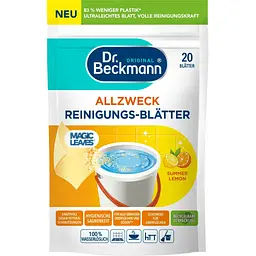 Засіб для миття підлоги Dr. Beckmann Magic Leaves Розчинні серветки для прибирання Літній лимон 20 шт. (4008455097411)