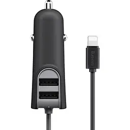 Автомобільний зарядний пристрій Baseus Energy Station 2USB QC 5.5A CCNL-01 Black - мініатюра 2