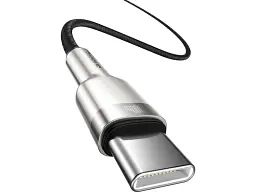 Кабель BASEUS Cafule Metal Type-C to Type-C 100W 1m Black (CATJK-C01) - мініатюра 3