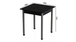 Стіл кухонний Ferrum-decor Агата 75x90x90 Сірий ДСП Сосна Кембра 16мм (FRD-105684) - мініатюра 3