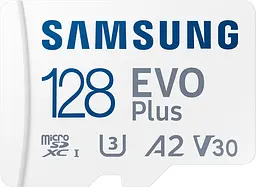 Карта пам'яті Samsung microSDXC EVO Plus 128GB UHS-I U3 V30 A2 + SD Adapter (MB-MC128KA) [83220] - мініатюра 3