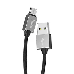 USB Cable Hoco U49 Refined Steel MicroUSB Black 1.2m - мініатюра 2