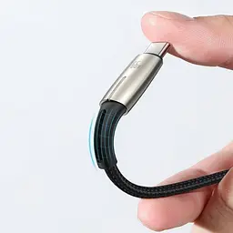 Кабель Baseus Water Drop-shaped Lamp Super Charge Cable USB to Type-C 66W 1m CATSD-M01 Black - мініатюра 3