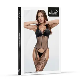 Чорний бодістокінг з сітки SoftLine One Size - мініатюра 3