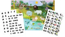 Гра навчальна з наліпками ЗооАбетка Умняшка КП-005 Різнокольоровий shop (4820129201449) - мініатюра 3
