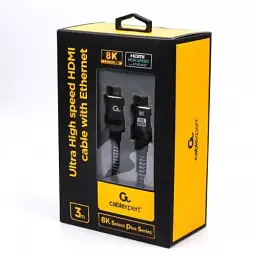 Кабель HDMI (M) - HDMI (M), 3 м, Black, Cablexpert, V 2.1, 8 K / 60 Гц, HDR 10, HLG, 48 Gbps, YUV 4:4:4 (CCB-HDMI 8 K-3 M) - мініатюра 2