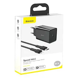 Мережевий зарядний пристрій Baseus Speed ​​Xiaomini 1Type + Cable Type-C to Lightning 3A TZCCFS-X01 Black - мініатюра 3
