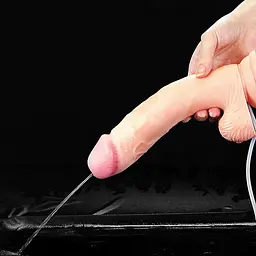Реалістичний фалоімітатор з еякуляцією LoveToy Soft Ejaculation 22.9 см тілесний - мініатюра 3