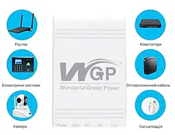 ДБЖ для роутера, повербанк MINI DC UPS WGP 5V-9V-12V, 10400mAh - мініатюра 7