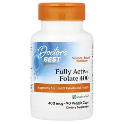 Фолієва кислота (B-9) Folate 400 with Quatrefolic 400 mcg 90 капсул Doctor's Best vit0004794