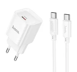 Зарядний комплект Hoco C146A Mini Charger 1USB-C PD/QC 20W 5V/3A Type-C to Type-C White (35279_3345665)