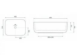 Умивальник Rea Demi Mini 40,5x31 aiax shiny (REA-U5065), Глянцева - мініатюра 4