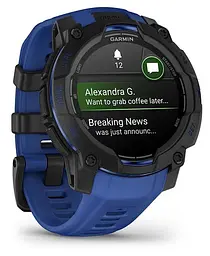 Смарт-годинник Garmin Instinct 3 45mm Amoled Black with Blue Band (010-02936-03/43) - мініатюра 3
