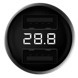 Автомобільний зарядний пристрій Zmi Car Charger with Display 18W сірий - мініатюра 3