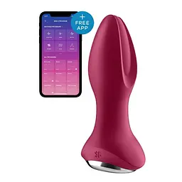 Satisfyer Rotator Plug 2+ - Анальна пробка з обертанням, 12.8х3.6 см, червоний - мініатюра 3