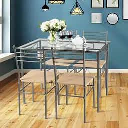 Комплект меблів Costway Corners обідній стіл з стільцями - мініатюра 5