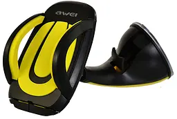 Автотримач AWEI X7 Car Mobile Holder With Suction Cup Black/Yellow - мініатюра 3