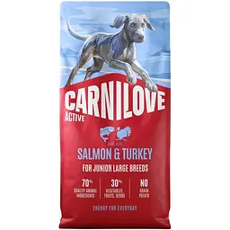 Сухий корм для молодих собак великих порід Carnilove Active Salmon & Turkey Junior Large Breed лосось та індичка 12 кг
